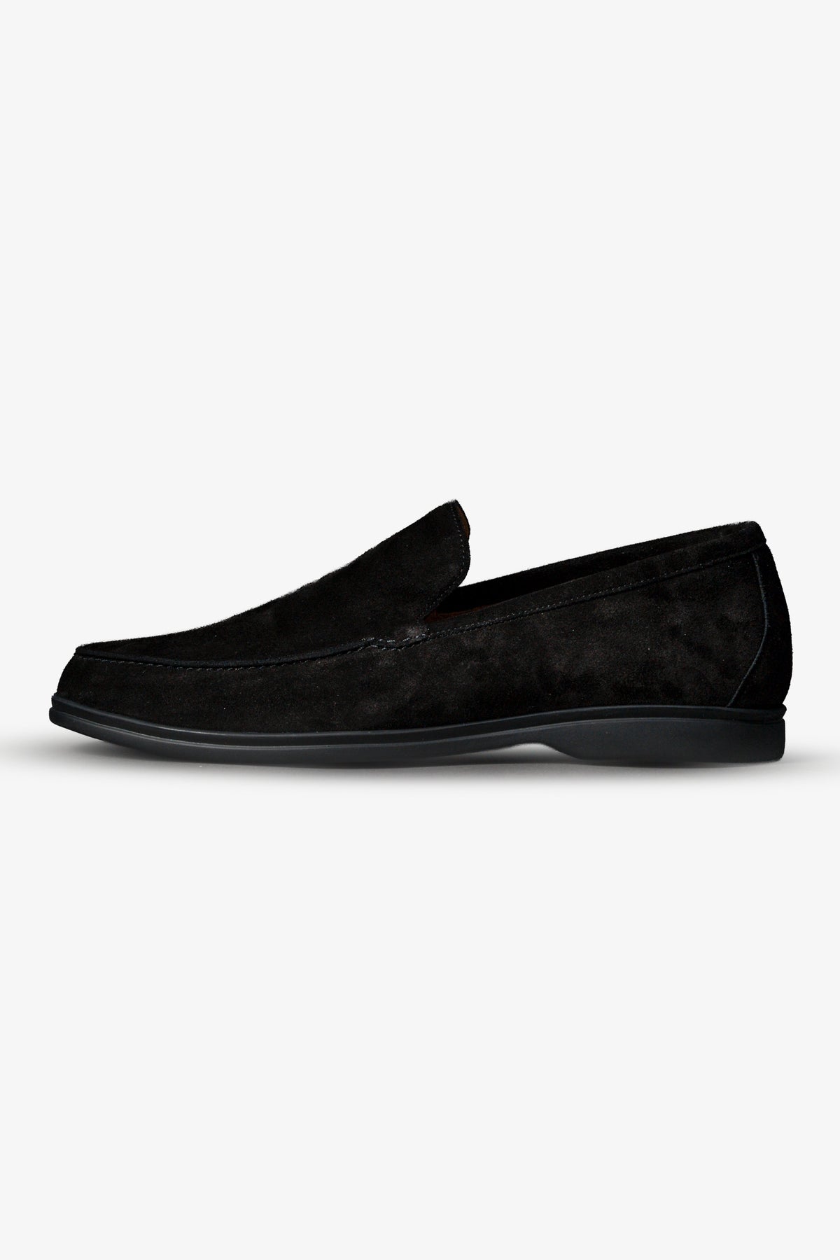 Black Italian suede loafers by VLAD BYKOV Couturier House.
