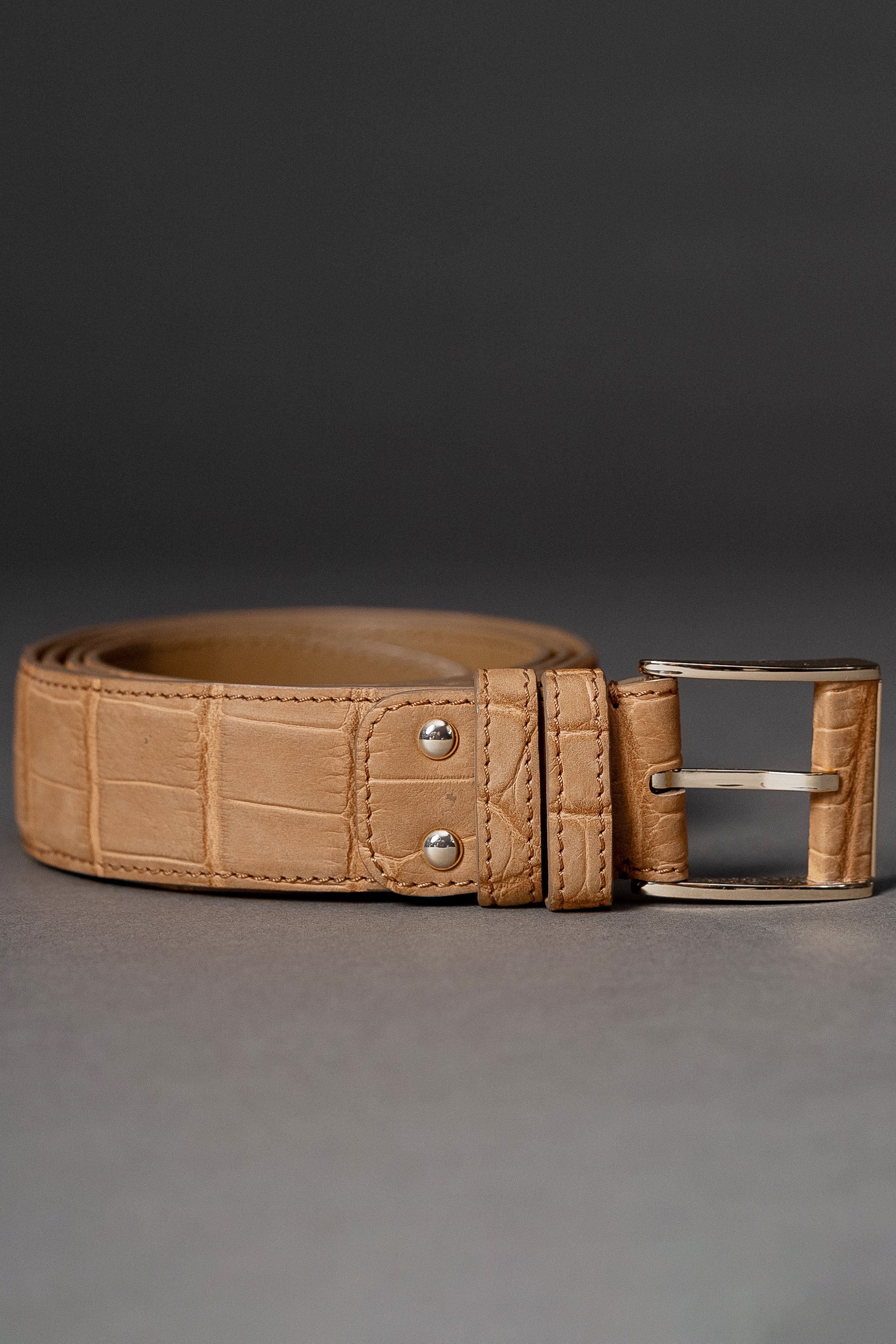 Sand Nubuck Crocodile Belt