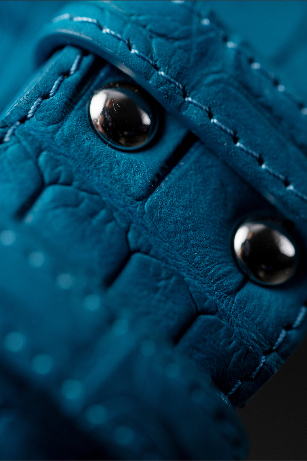 Turquoise Nubuck Crocodile Belt