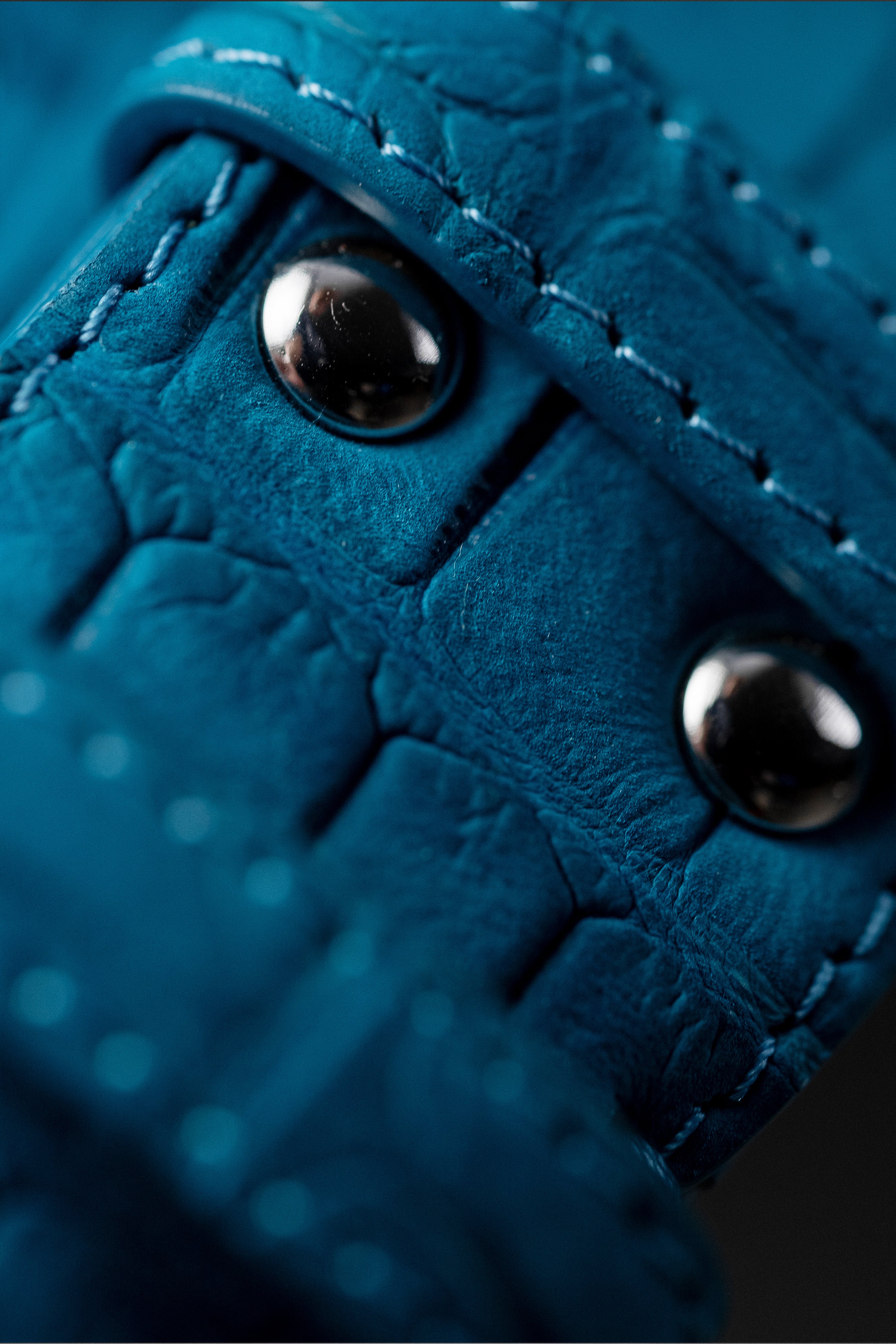 Turquoise Nubuck Crocodile Belt
