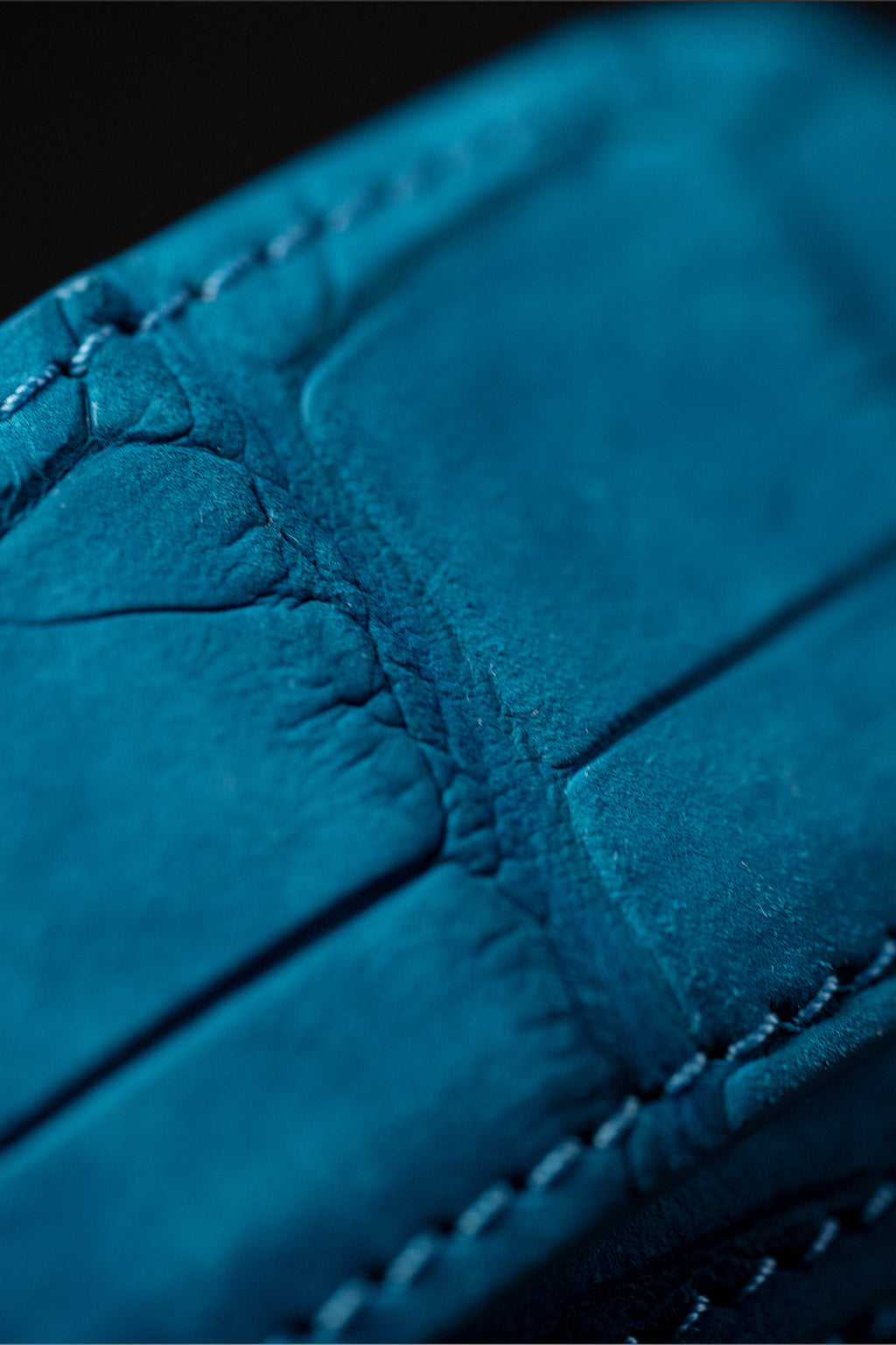 Turquoise Nubuck Crocodile Belt