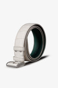 White Nubuck Crocodile Belt