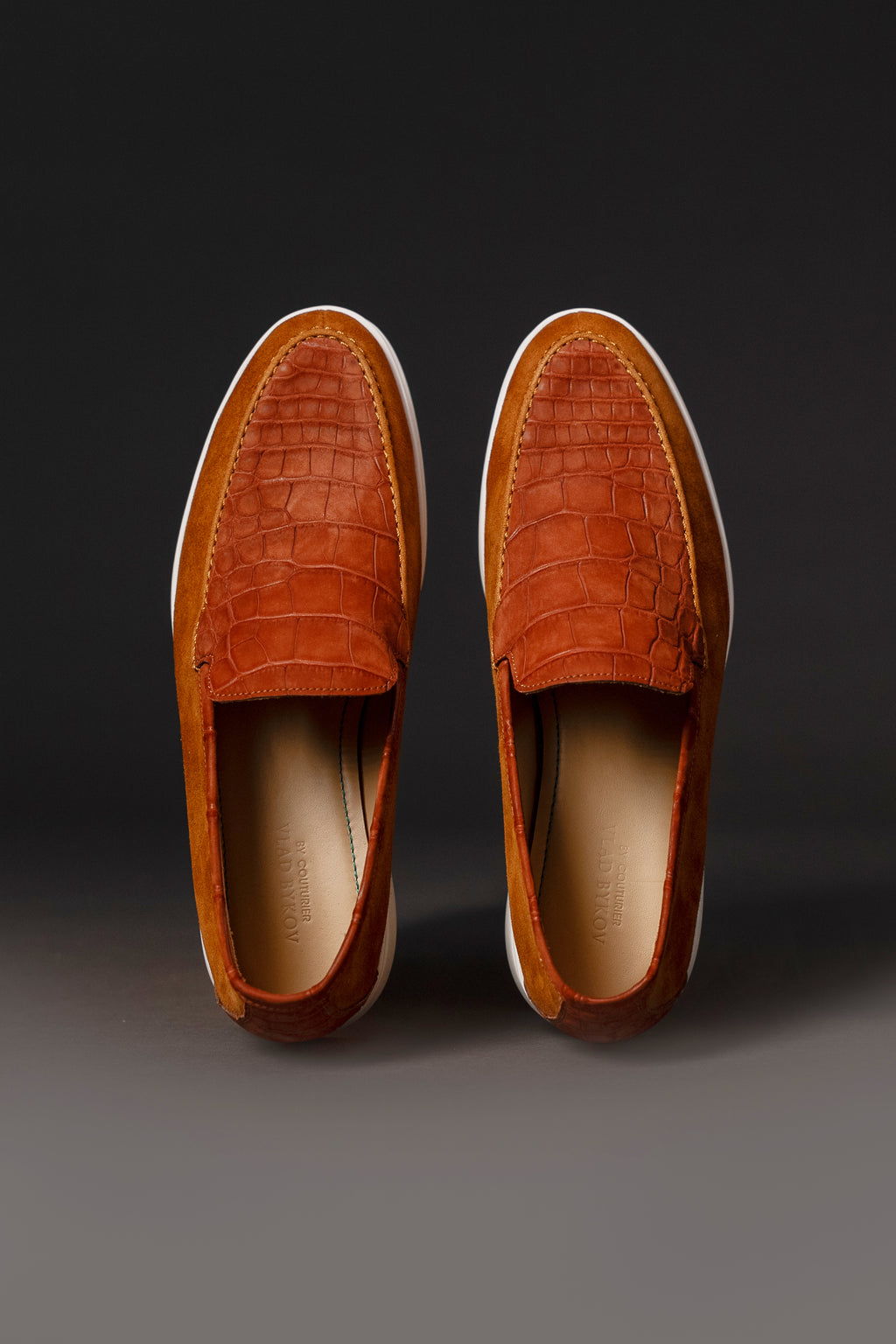 Terracotta & Cognac Mixed-Media Loafers