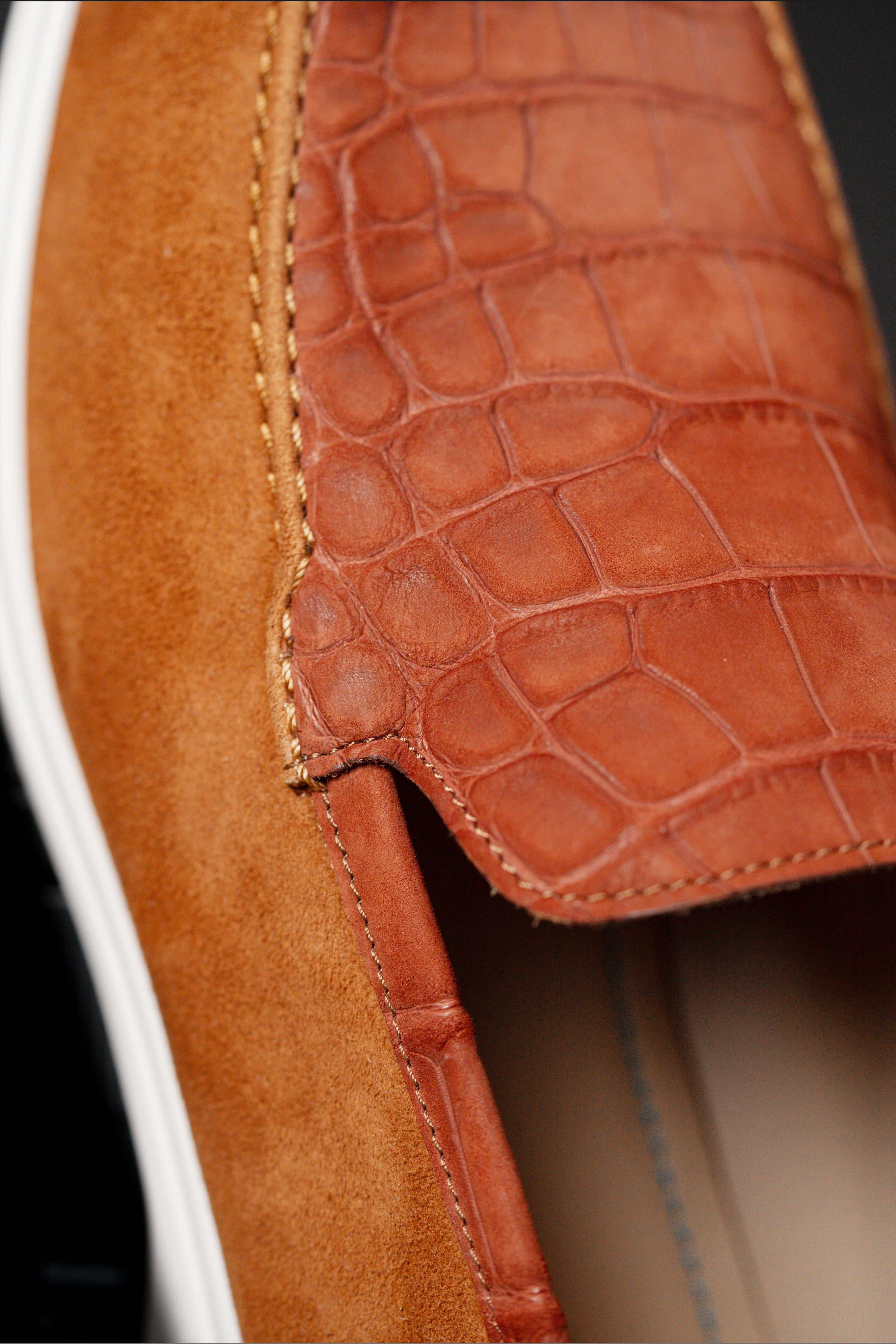 Terracotta & Cognac Mixed-Media Loafers