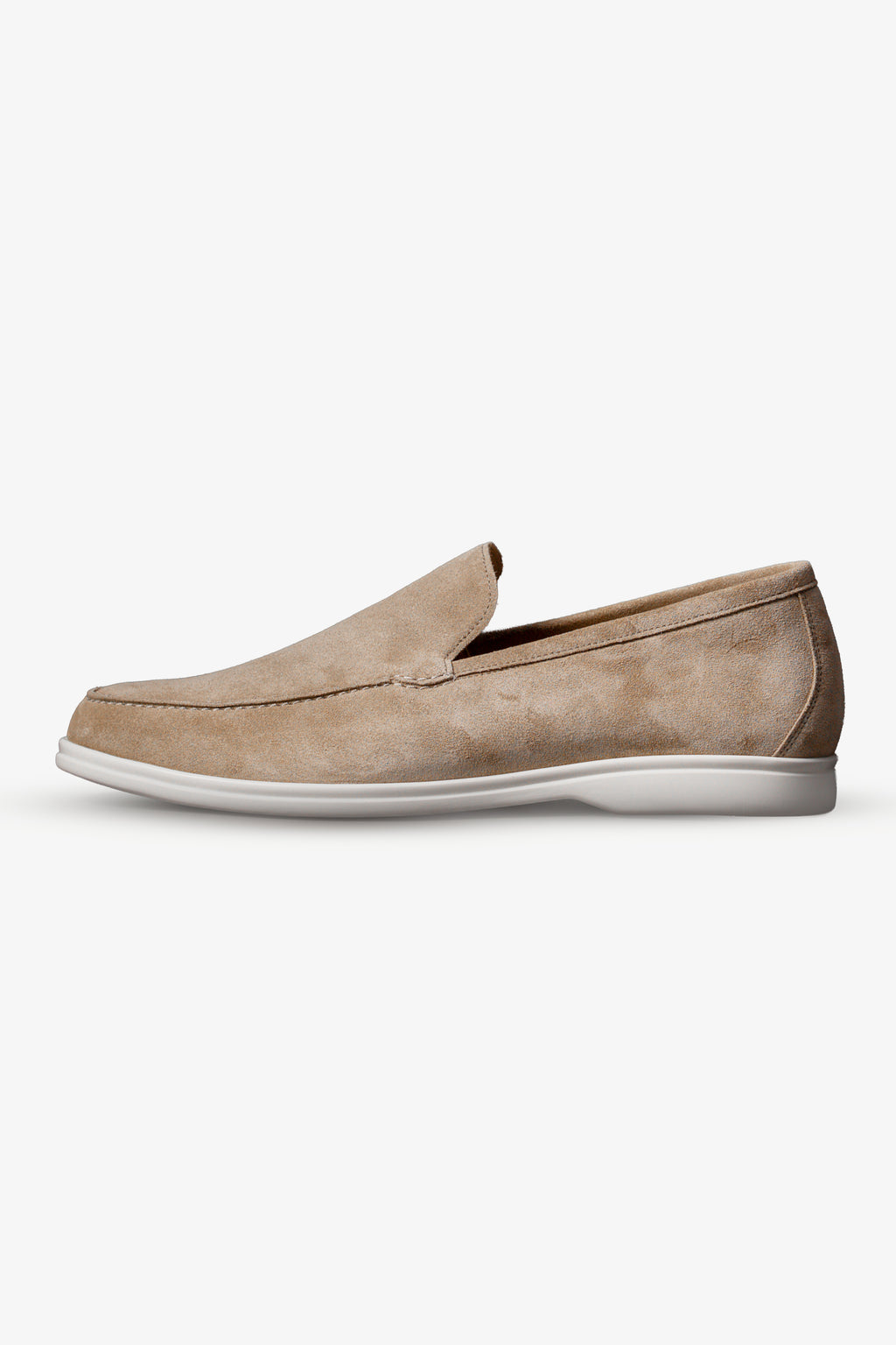 Light Taupe Italian Suede Loafers