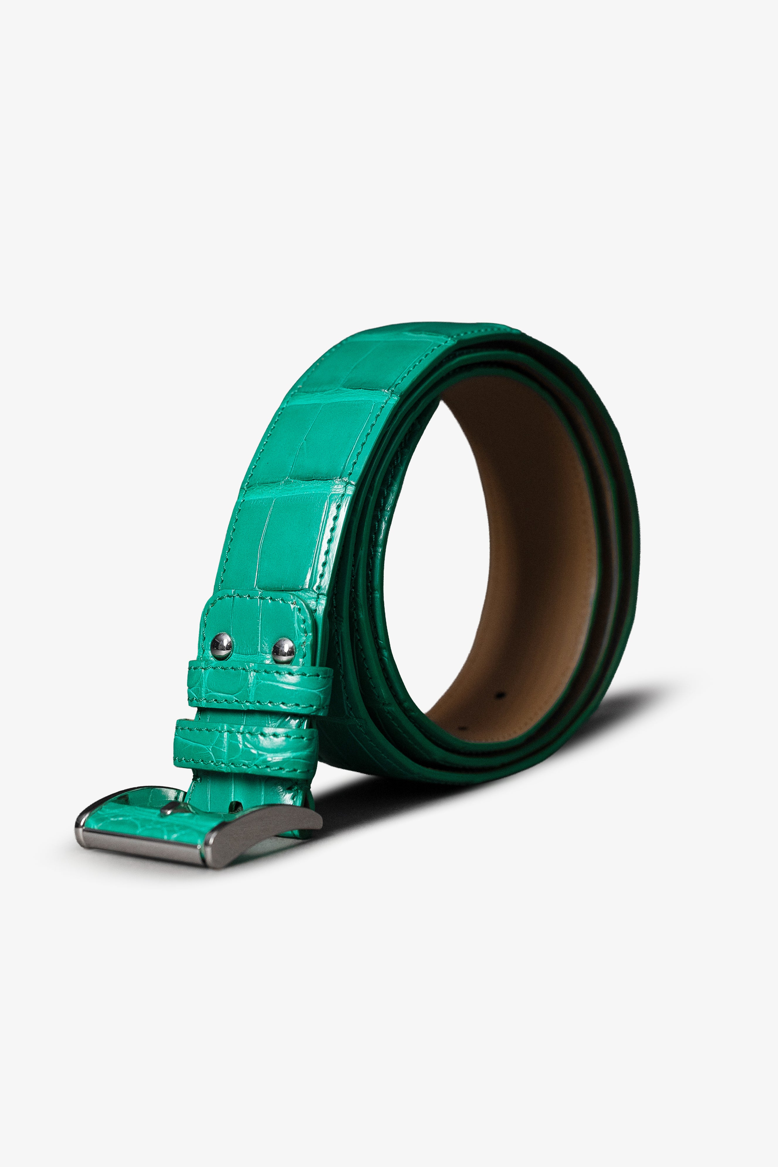 Sovereign Crocodile Belt emerald green