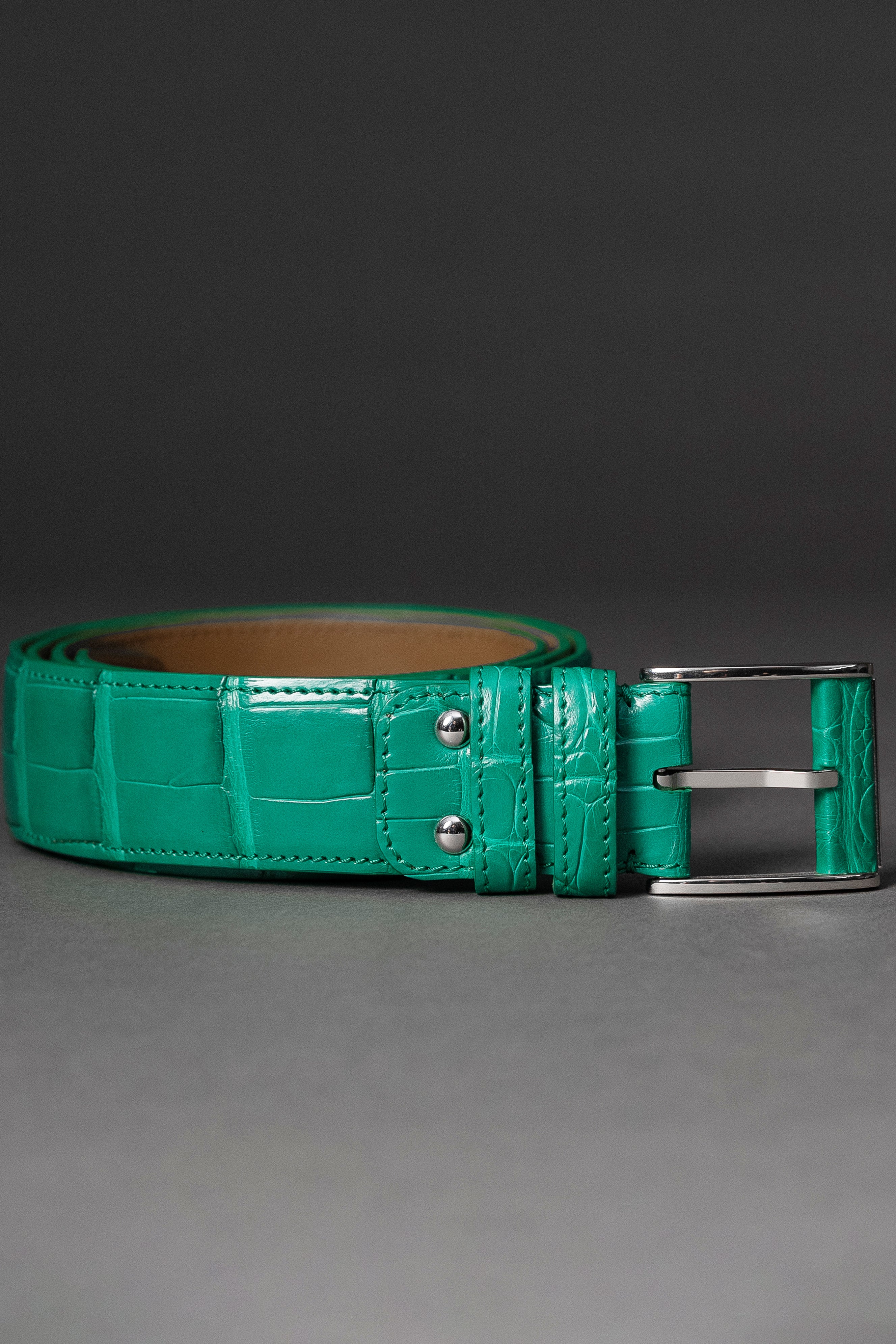 Sovereign Crocodile Belt emerald green