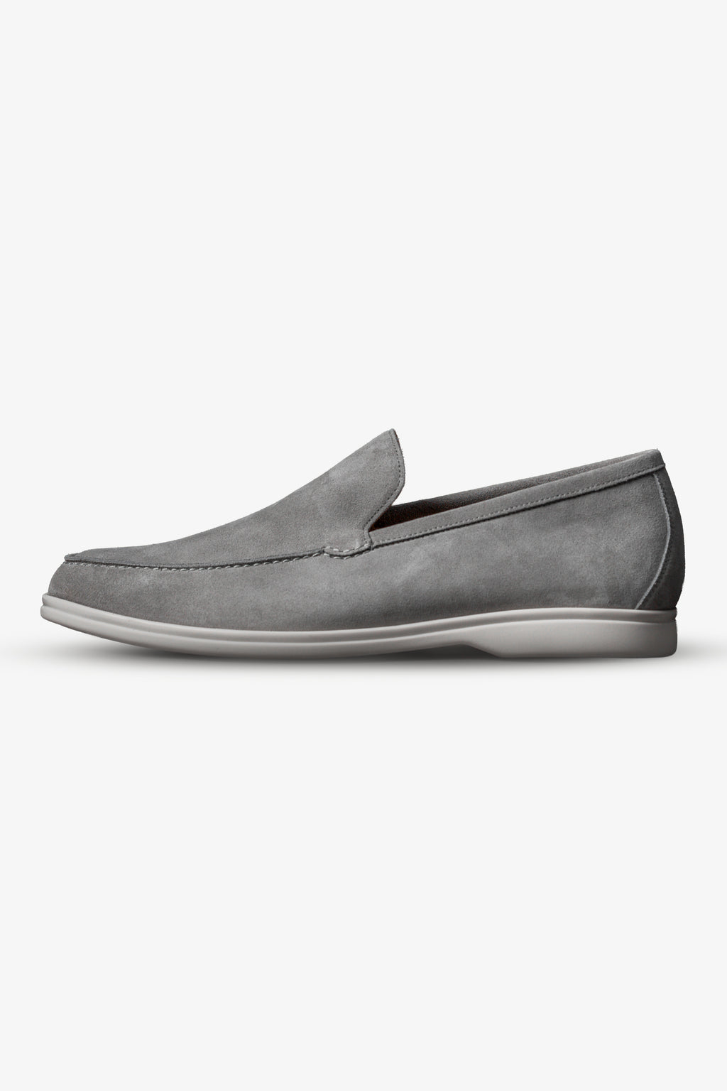 Light Grey Italian Suede Loafers