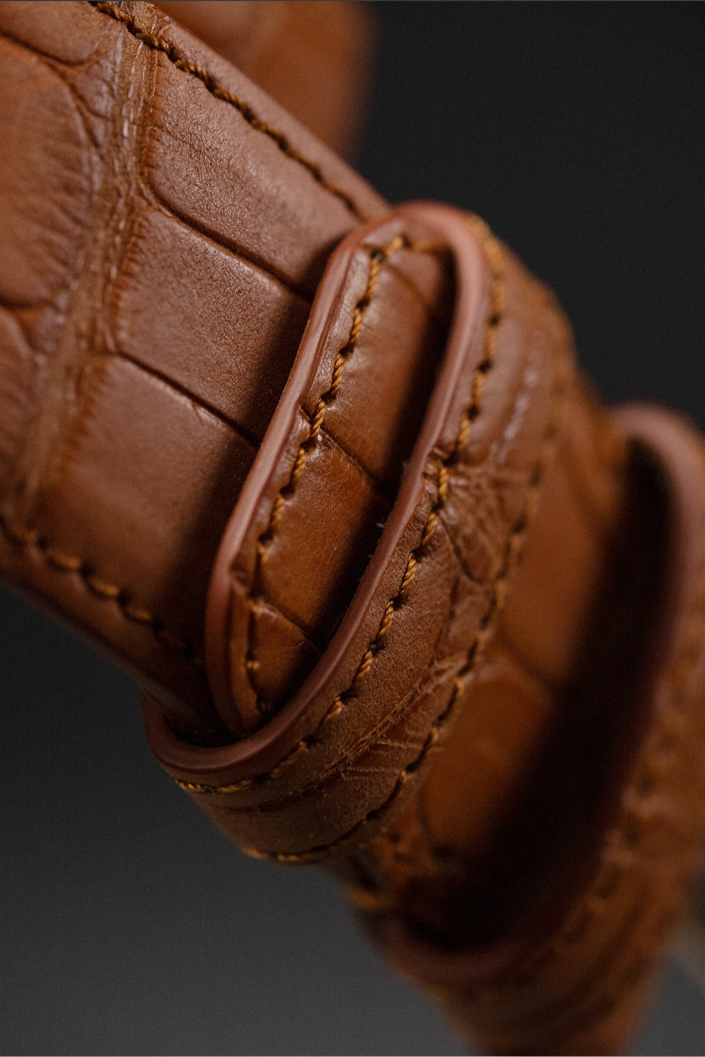 Matte Brown Crocodile Belt