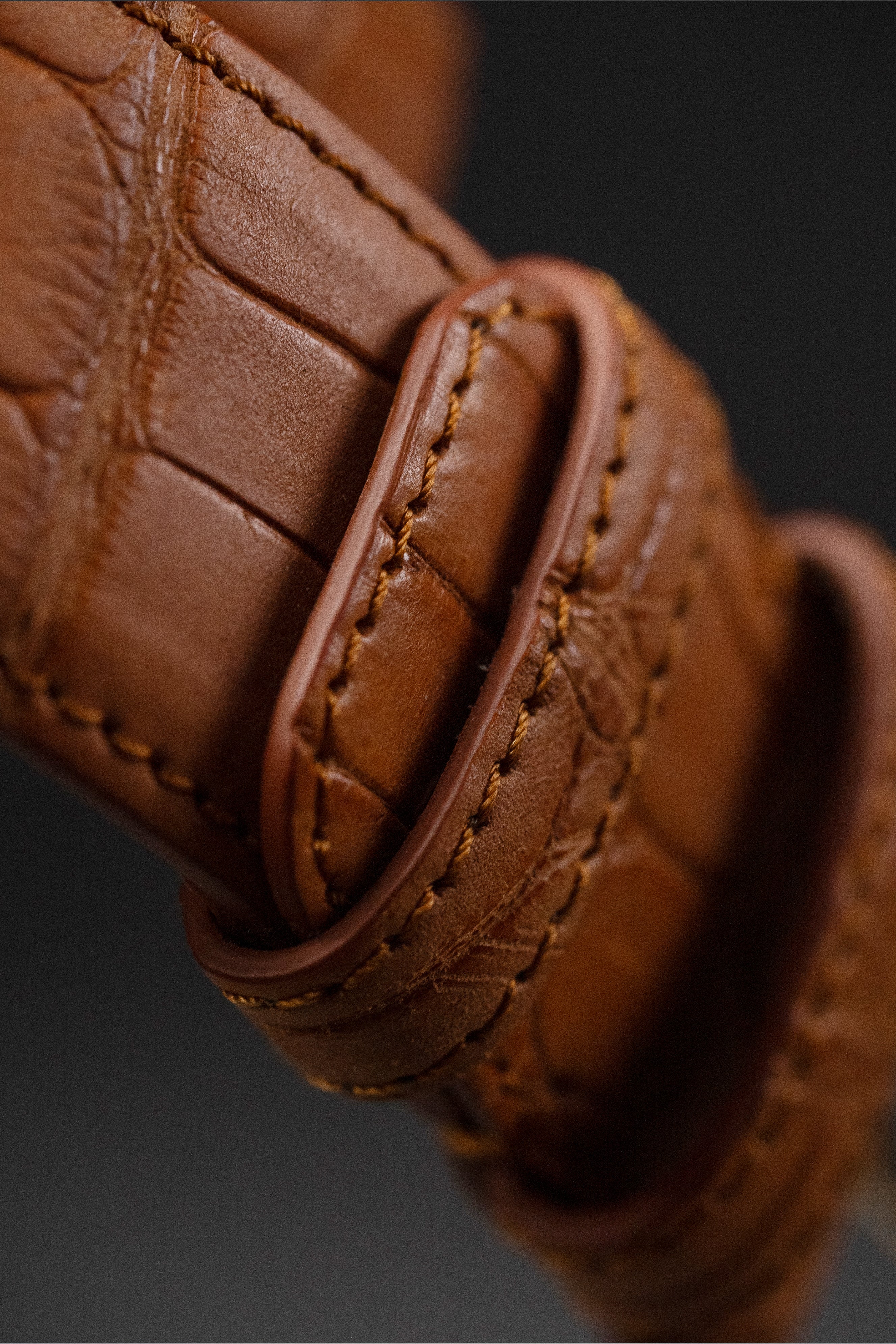 Matte Brown Crocodile Belt