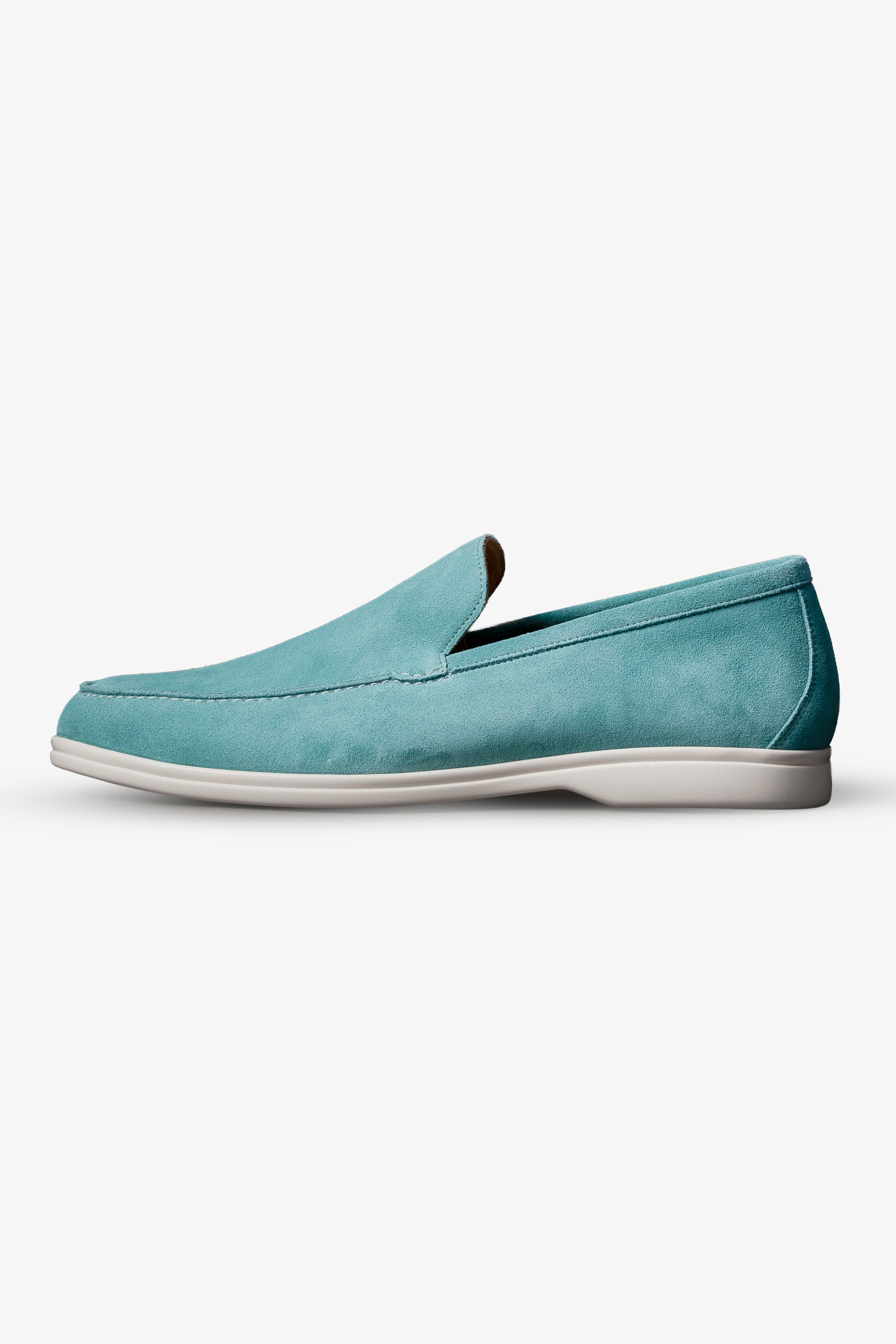 Baby Blue Italian Suede Loafers