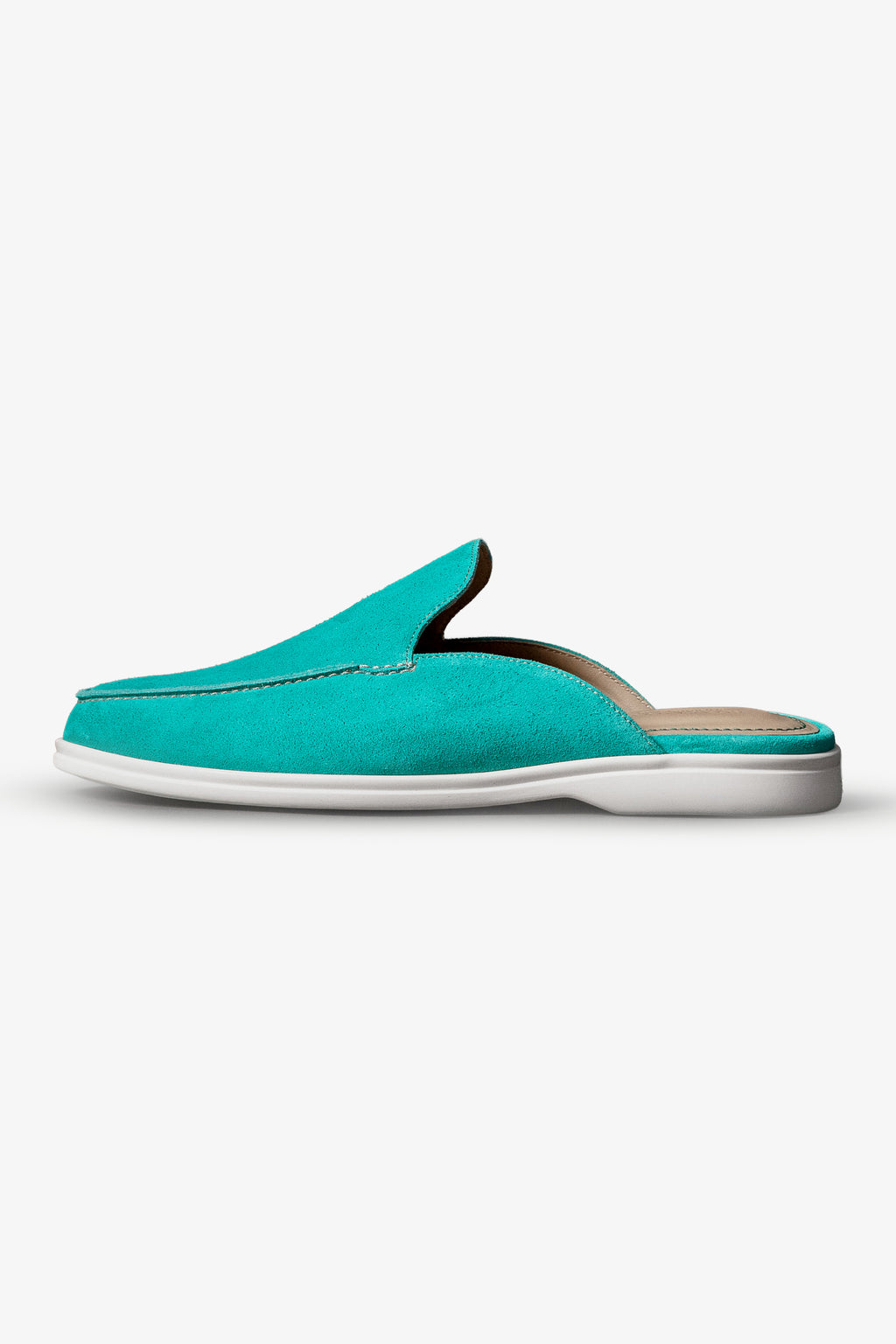 Turquoise Italian Suede Mules