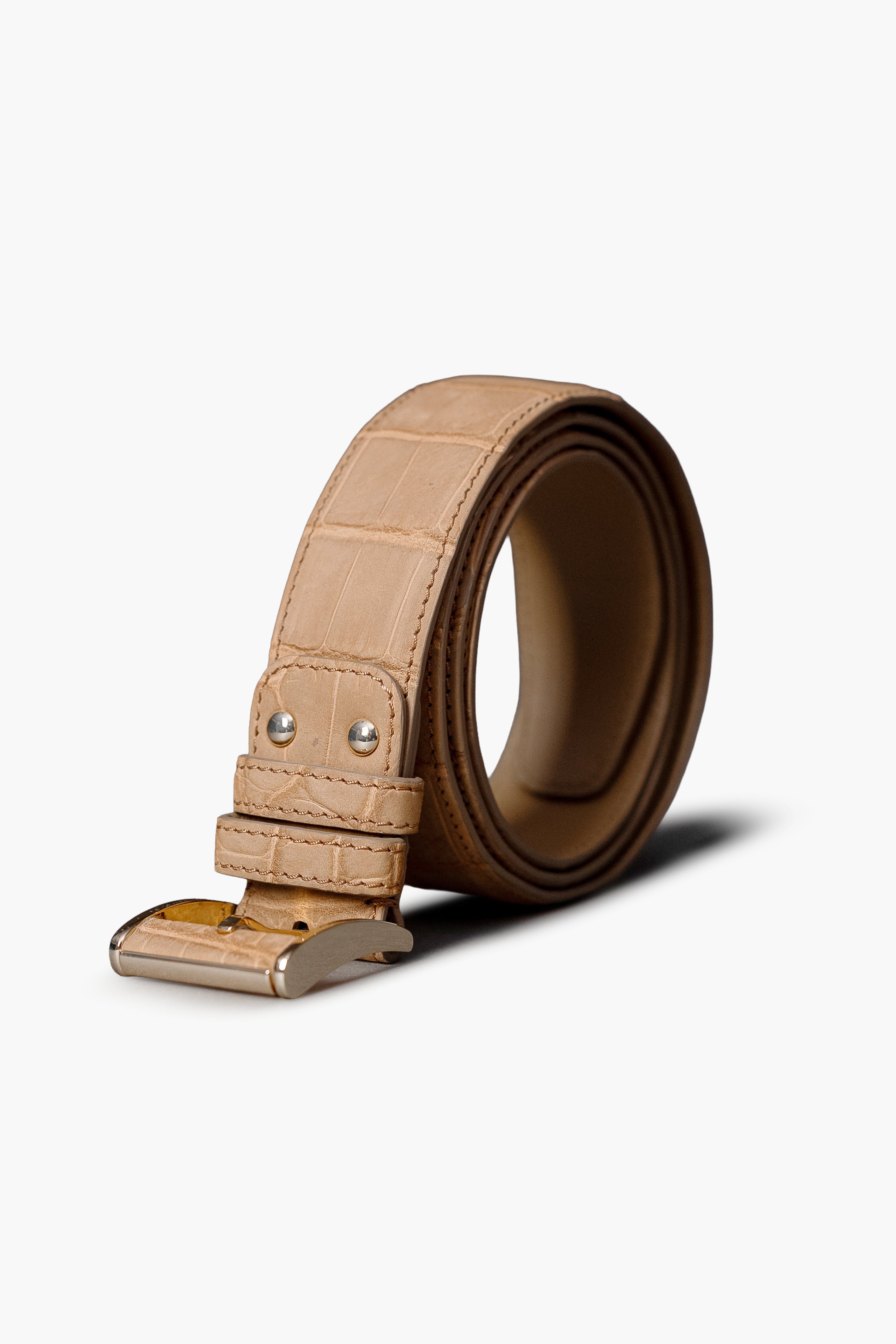 Sand Nubuck Crocodile Belt