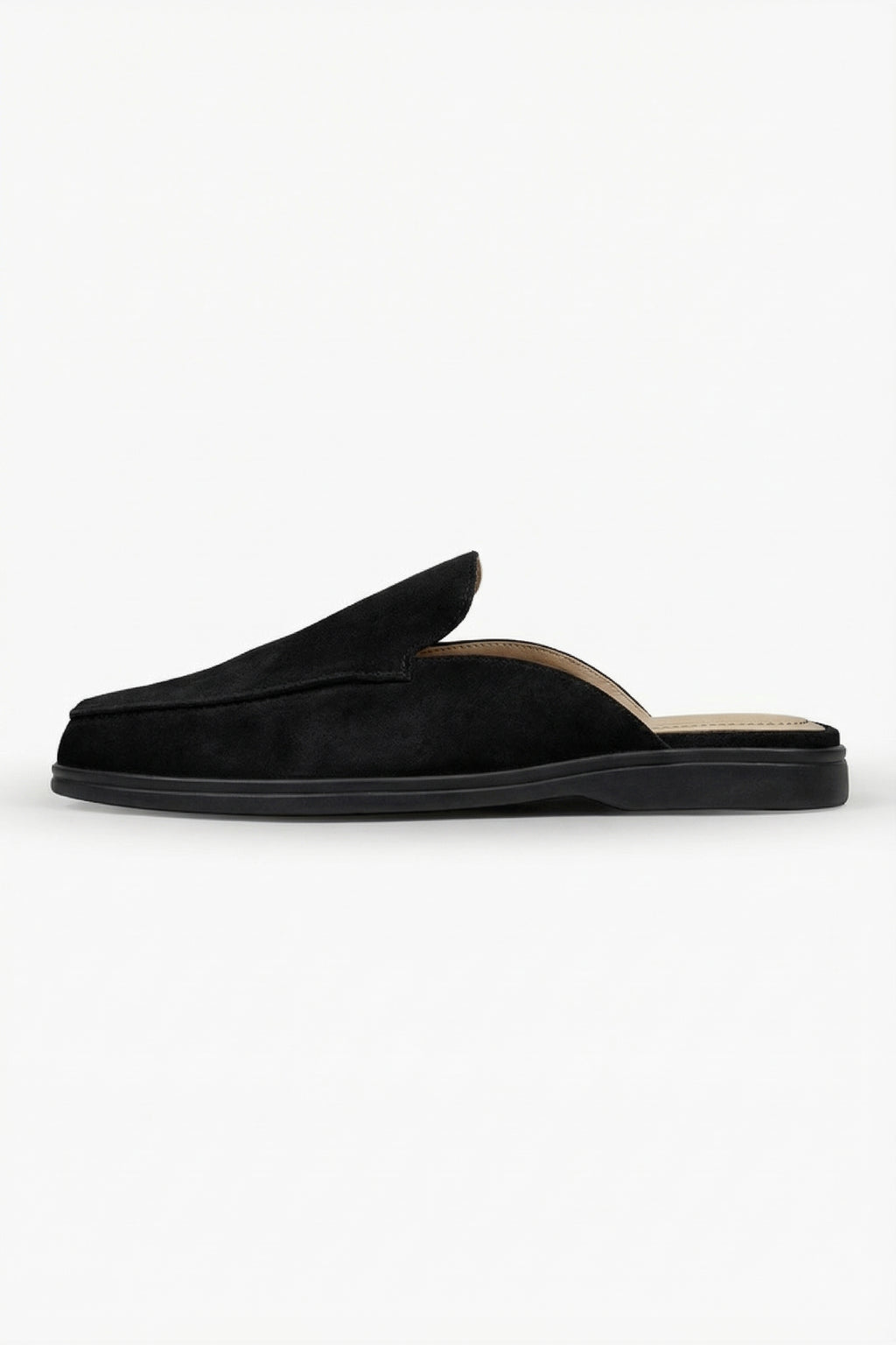 Black Italian Suede Mules