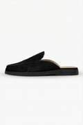 Black Italian Suede Mules