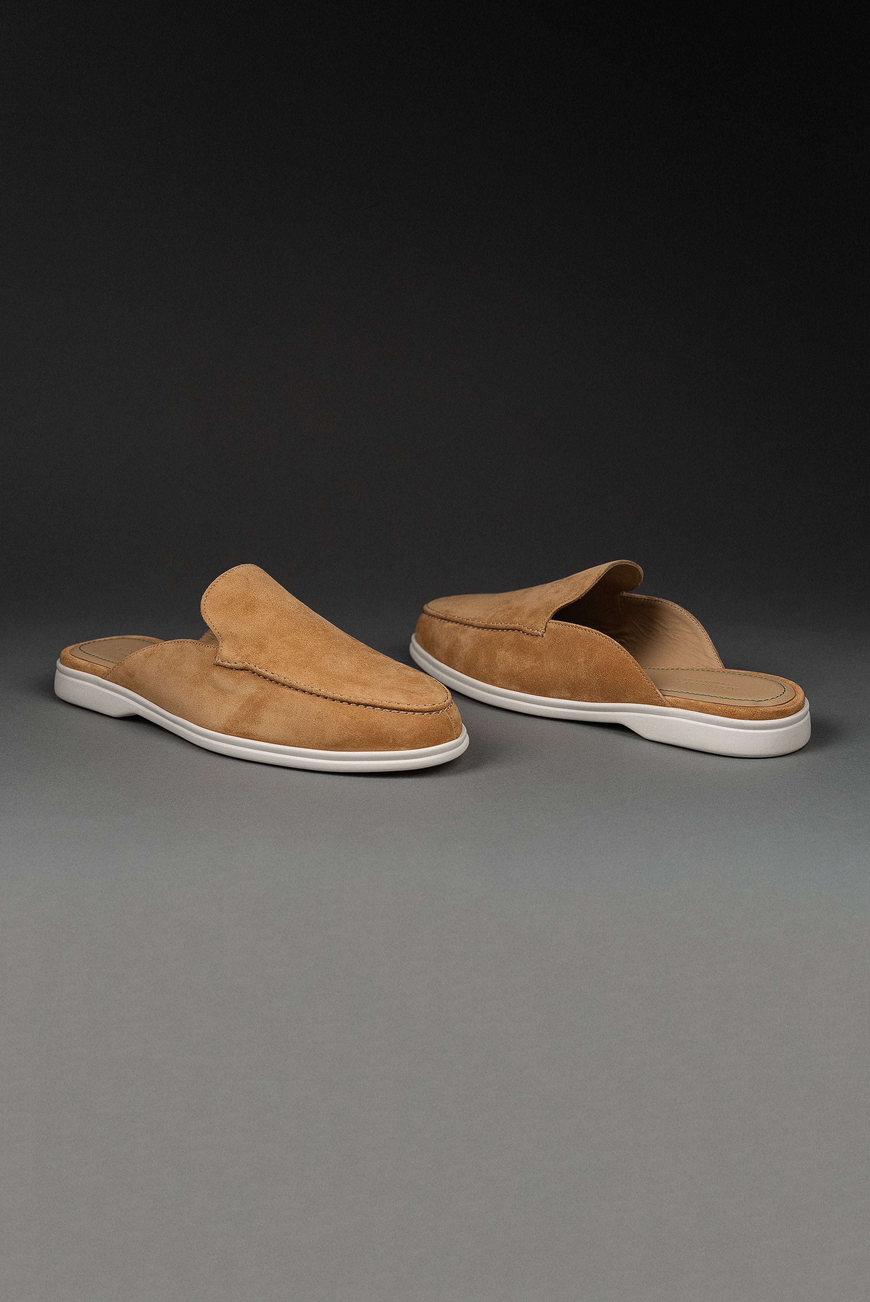 Mules in Warm Sand Suede