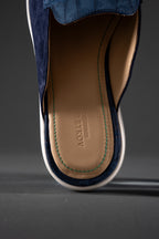 Combined Mules: Nubuck Crocodile and Italian Suede