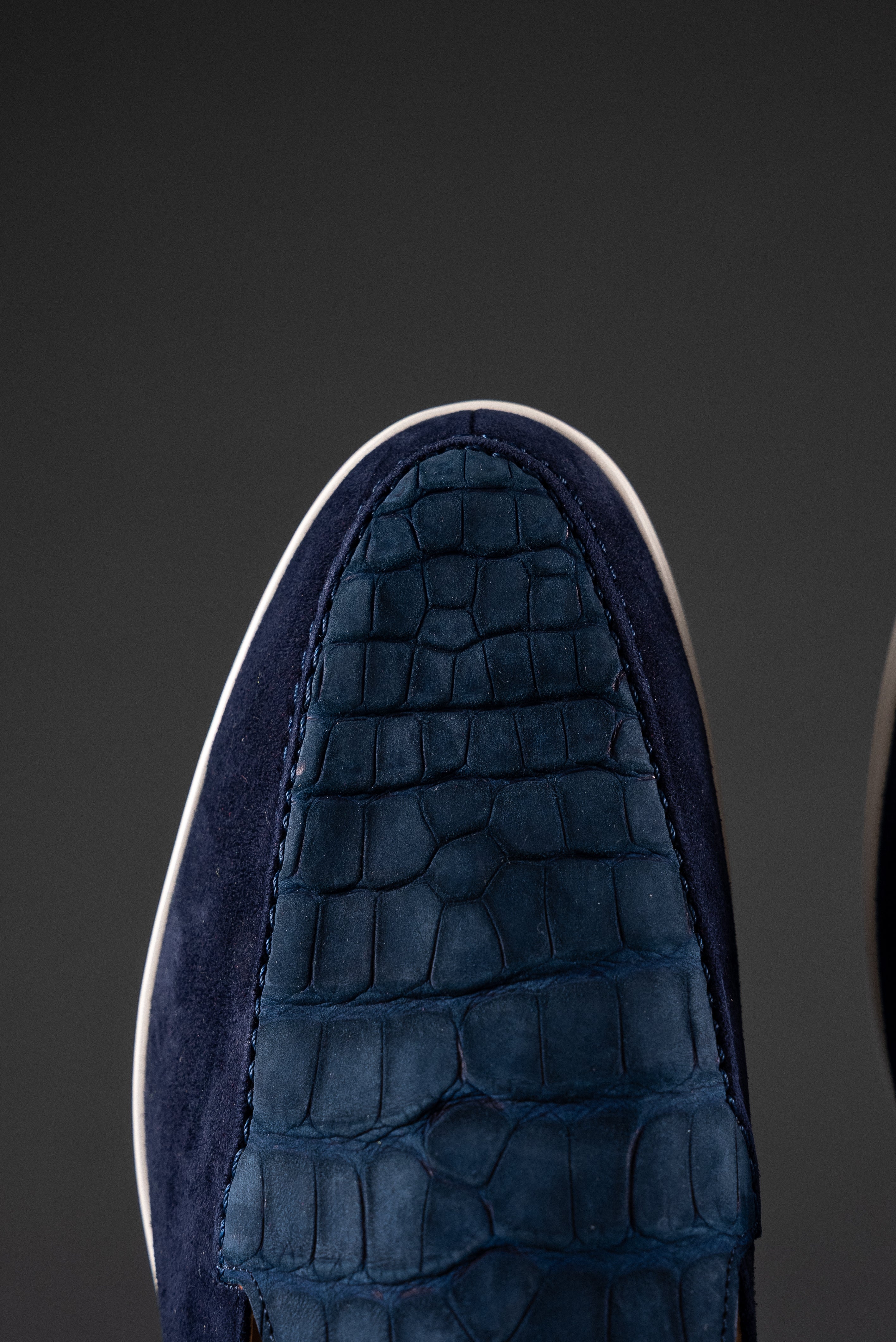 Combined Mules: Nubuck Crocodile and Italian Suede