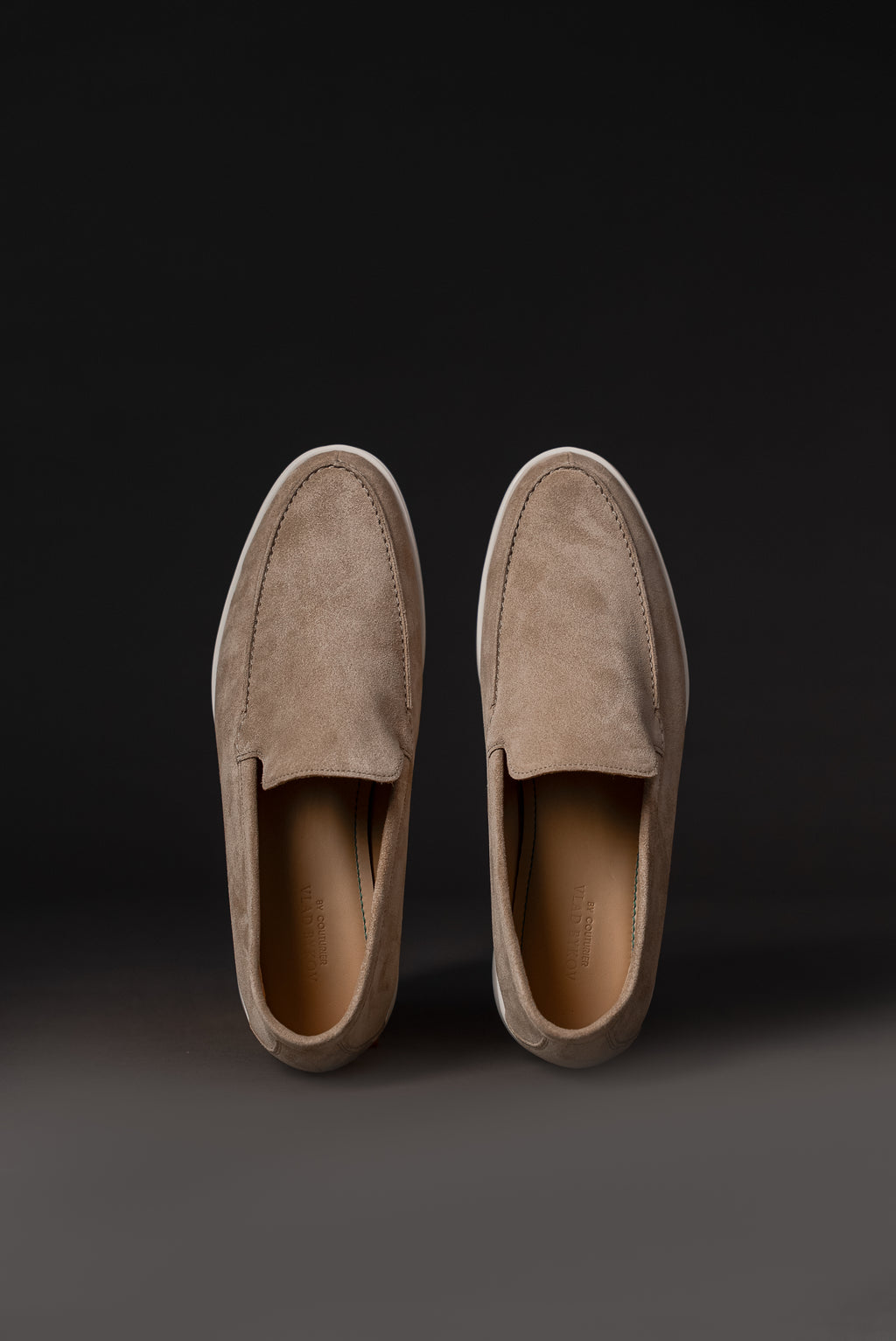 Light Taupe Italian Suede Loafers