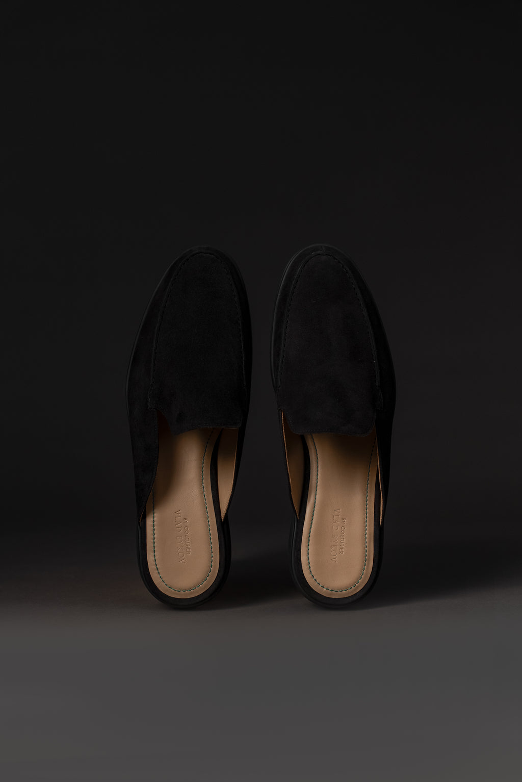Black Italian Suede Mules