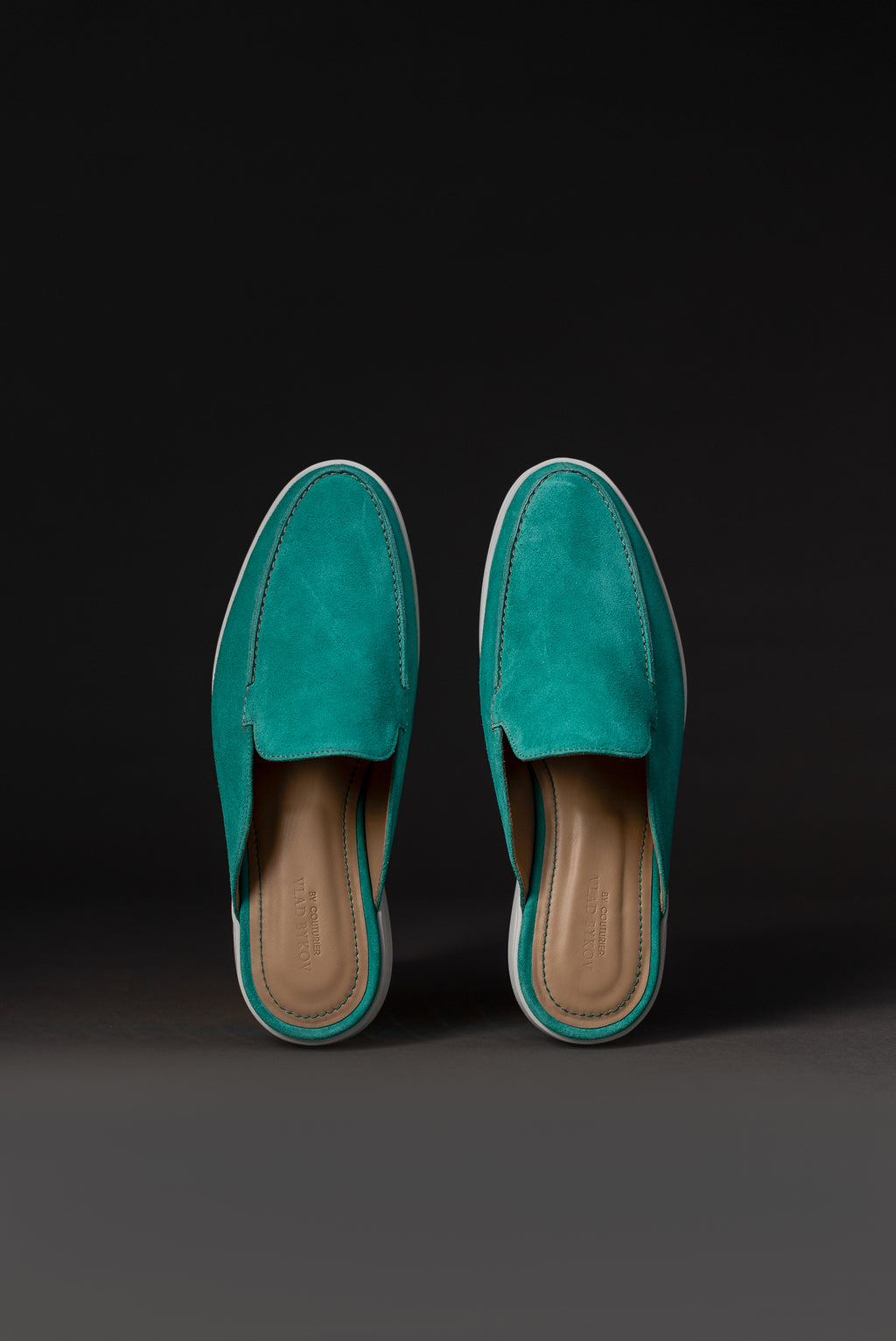 Turquoise Italian Suede Mules