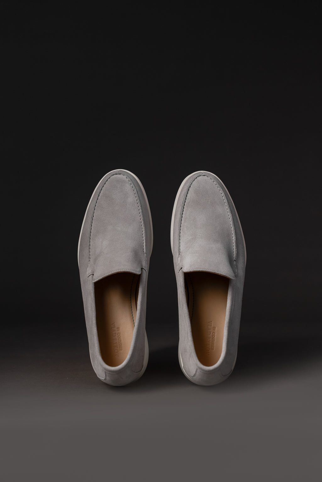 Light Grey Italian Suede Loafers