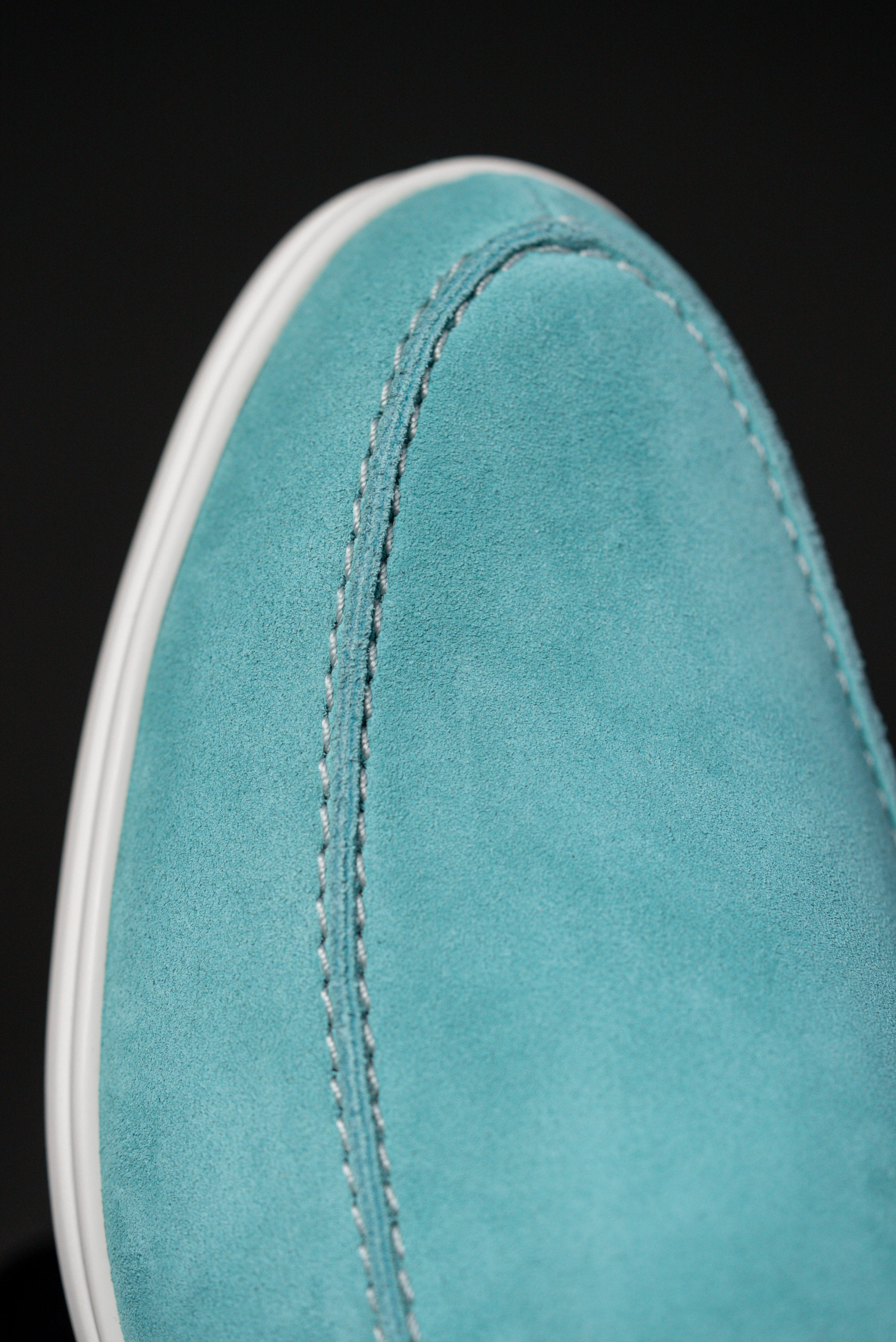 Baby Blue Italian Suede Loafers