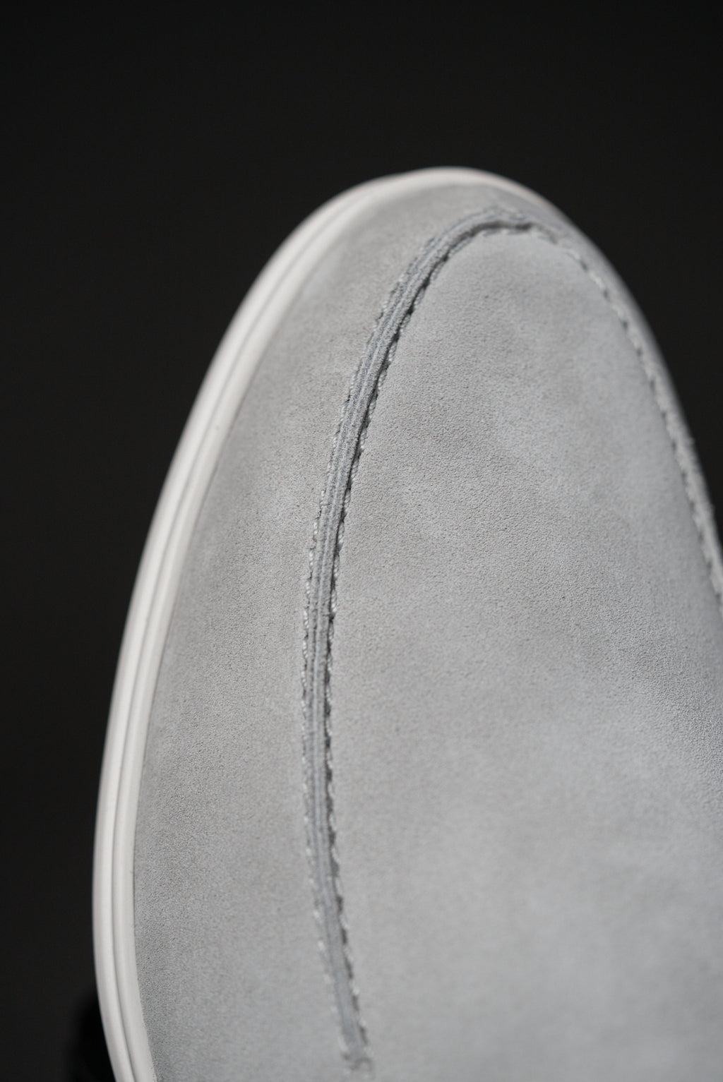 Light Grey Italian Suede Loafers