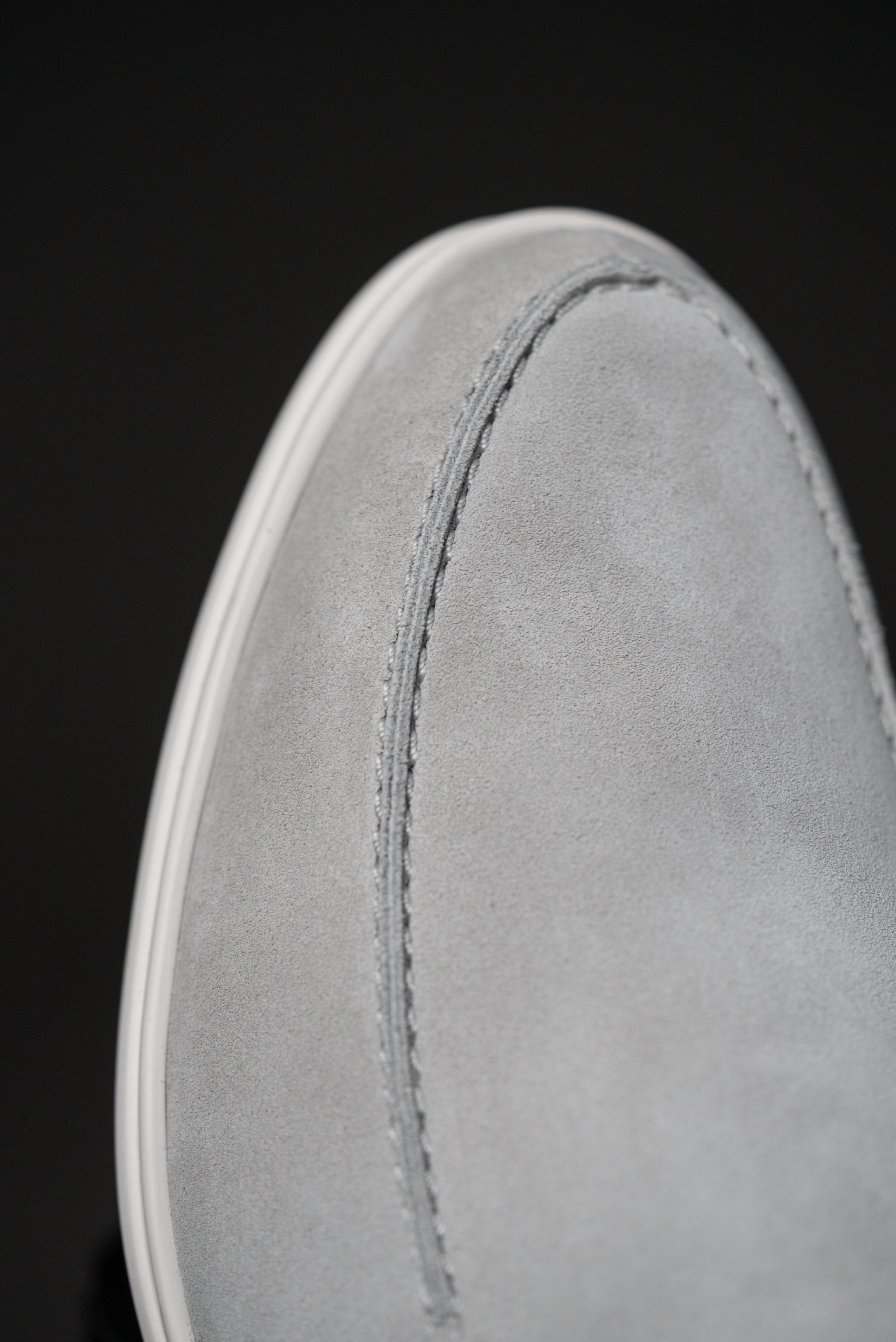 Light Grey Italian Suede Loafers