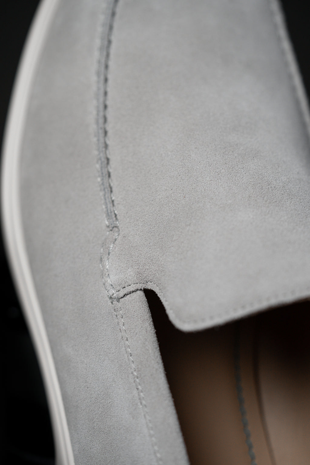 Light Grey Italian Suede Loafers