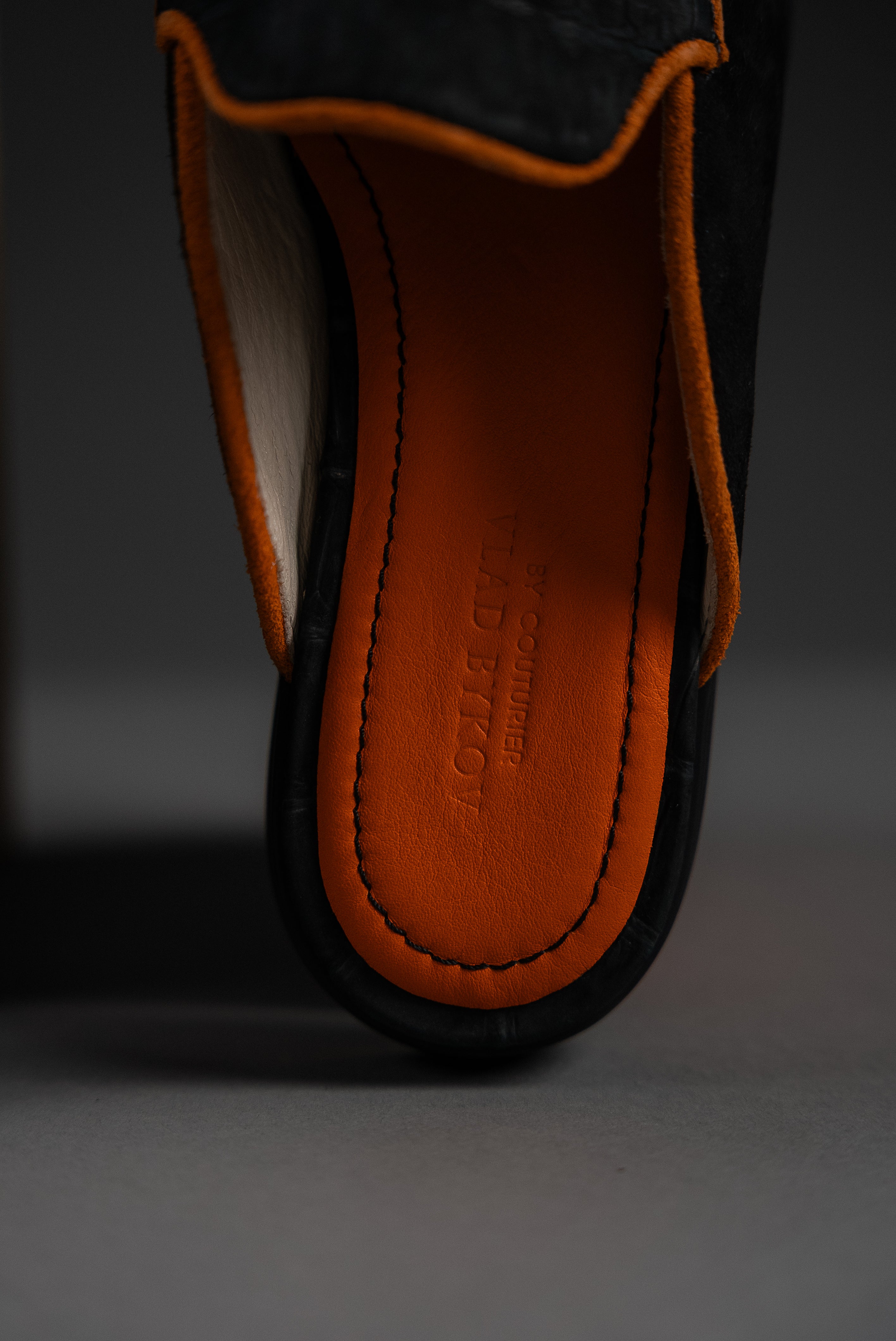 Black & Orange Mules — Bespoke Edition